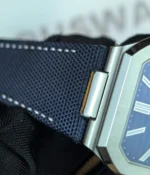Full view of the strap of the Patek Philippe Cubitus Watch 5822P-001 Blue Dial.