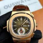 Patek Philippe Nautilus 5980R-001 Rose Gold Brown Dial Front View
