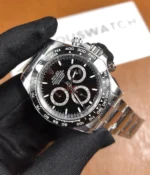 -25-degree angle view of the Rolex 2025 Daytona Black on Black Ceramic Bezel 126500LN-0002 men's watch.