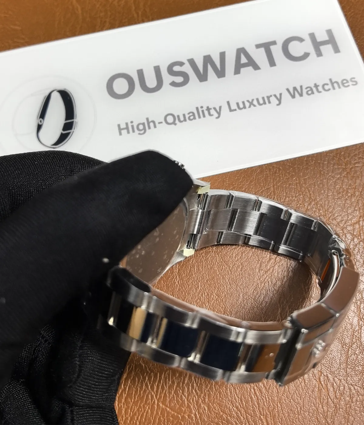 Detailed close-up of the bracelet on the Rolex 2025 Daytona Black on Black Ceramic Bezel 126500LN-0002 men's watch.