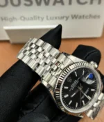 Detailed view of the bracelet on the Rolex Datejust 36mm M126234-0015 with a two-tone Oyster strap.