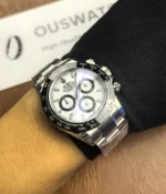 The Rolex Daytona 116500LN-0001 "Panda" 40mm watch being worn on the wrist.
