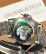 View of the caseback on the Rolex Pepsi GMT-Master II M126719BLRO-0001 with a black dial and white gold case.