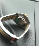 View of the caseback on the Rolex Sea Dweller M126603-0001 with an Oystersteel and yellow gold two-tone case.