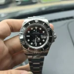 Front view of the Rolex Submariner Date 126610LN 41MM with a black dial, ceramic bezel, and Oystersteel case.