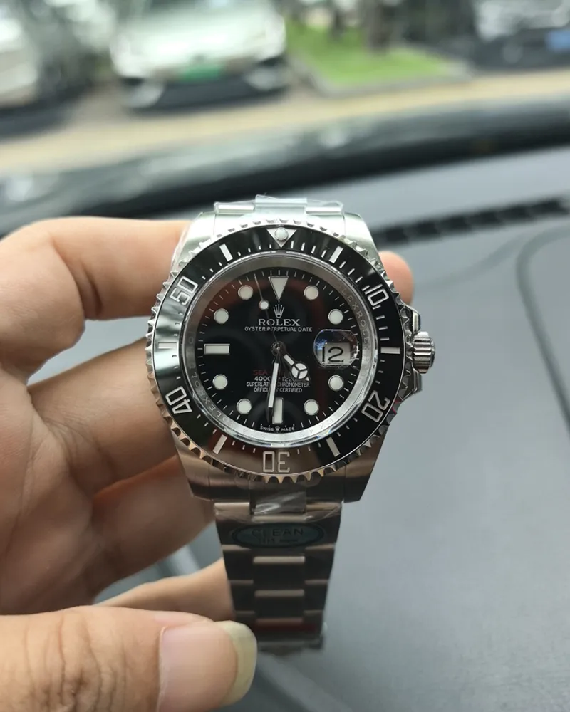 Front view of the Rolex Submariner Date 126610LN 41MM with a black dial, ceramic bezel, and Oystersteel case.