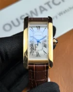Front view of the Tank Louis Cartier White Dial Gold Women's Replica Watch.