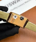 View of the caseback on the Tank Louis Cartier watch.