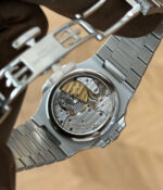 Movement display of the Patek Philippe Nautilus 5712-1A watch.
