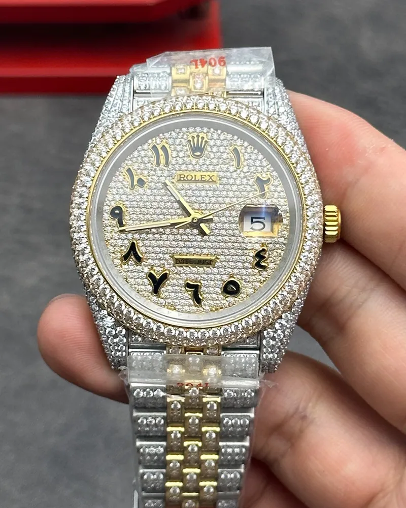 Front view of Rolex Datejust 278384RBR-0038 31mm Diamond-set women’s replica watch