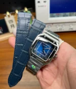 Cartier Santos WSSA0030 Large Blue Dial with optional interchangeable strap display