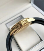 Close-up view of Rolex Yacht-Master M226658-0001 replica watch crown and satin-finished case detail