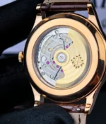 Close-up of the movement of Patek Philippe Calatrava 6119R-001 rose gold replica watch
